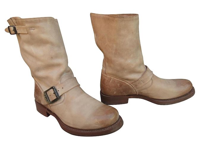 Botas Véronica Short de cuero beige Frye - vista 2