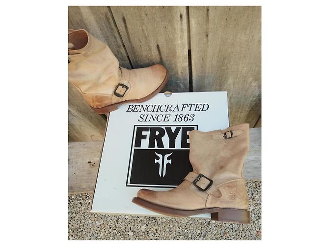 Botas Véronica Short de cuero beige Frye - vista 3