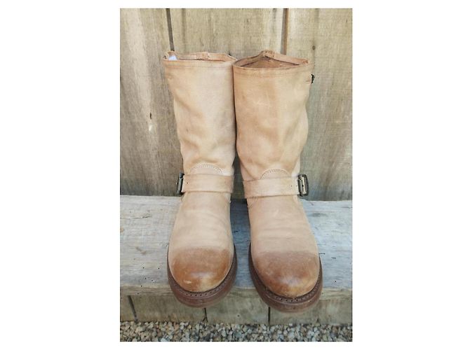 Botas Véronica Short de cuero beige Frye - vista 4