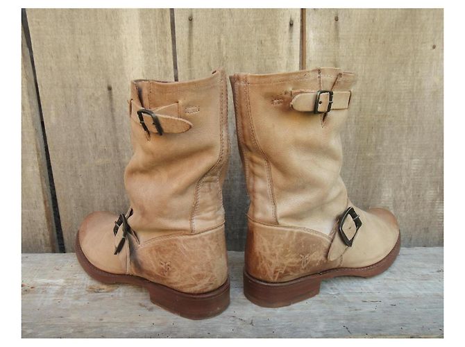 Botas Véronica Short de cuero beige Frye - vista 5