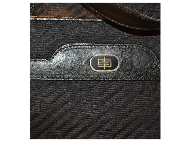 Borsa a mano Emilio Pucci in pelle e tela nera Nero - vista 2