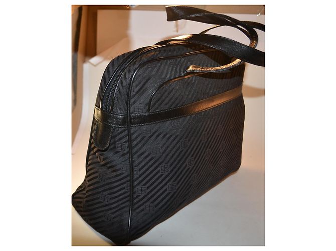 Borsa a mano Emilio Pucci in pelle e tela nera Nero - vista 5
