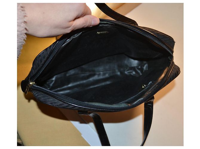 Borsa a mano Emilio Pucci in pelle e tela nera Nero - vista 6