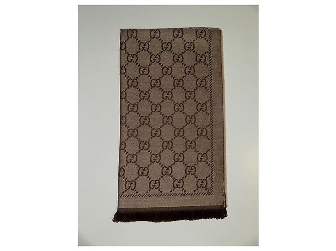 Sciarpa Gucci in Lana Reversibile Nuova Marrone Marrone chiaro Marrone scuro - vista 3
