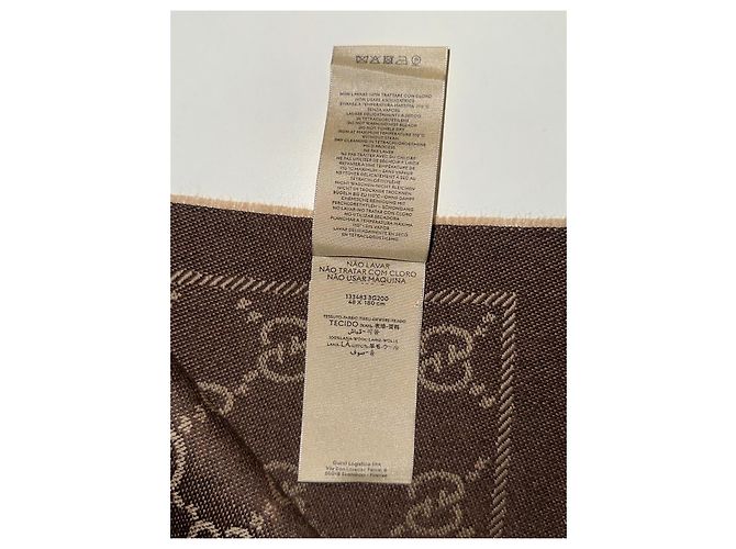 Sciarpa Gucci in Lana Reversibile Nuova Marrone Marrone chiaro Marrone scuro - vista 5
