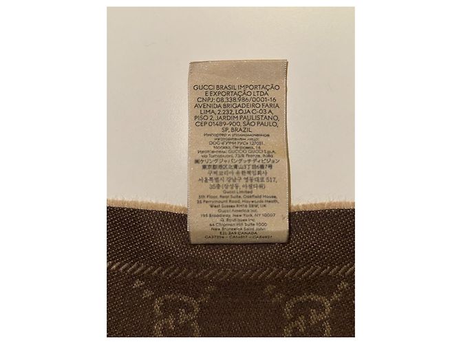Sciarpa Gucci in Lana Reversibile Nuova Marrone Marrone chiaro Marrone scuro - vista 6