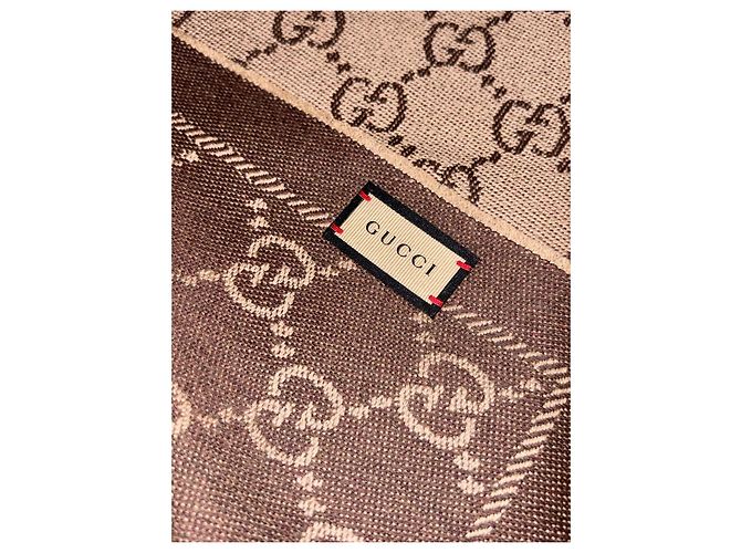 Sciarpa Gucci in Lana Reversibile Nuova Marrone Marrone chiaro Marrone scuro - vista 8