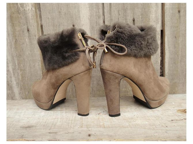 Botines Max Mara Beige de Ante - vista 3