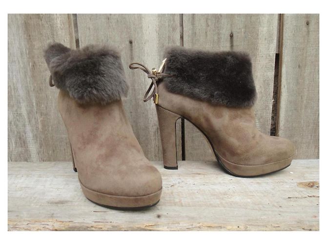 Botines Max Mara Beige de Ante - vista 4