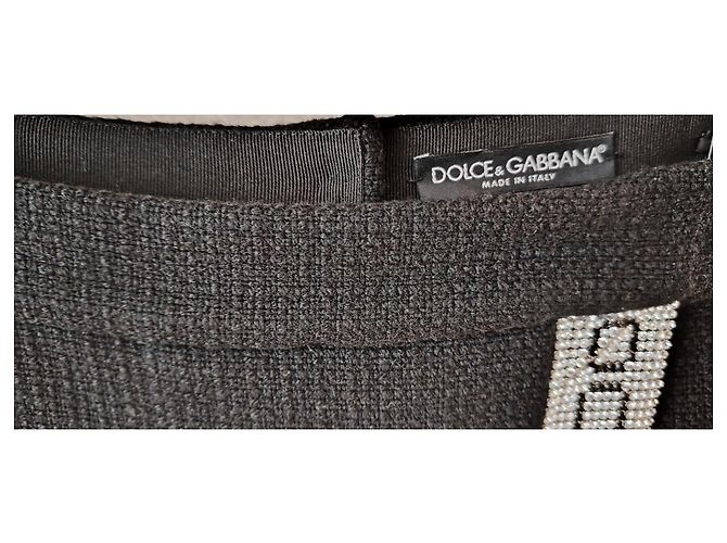 Dolce & Gabbana MINIFALDA DE TWEED DE LANA DOLCE&GABBANA. Negro - vista 4