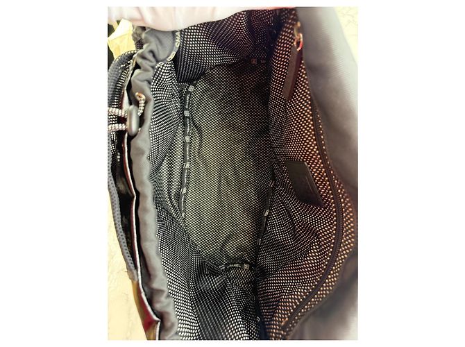 Borsa a tracolla Chanel nera in tessuto Nero - vista 12