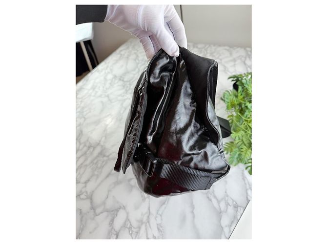 Borsa a tracolla Chanel nera in tessuto Nero - vista 16