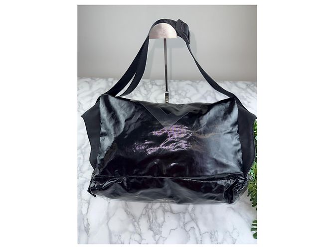 Borsa a tracolla Chanel nera in tessuto Nero - vista 5