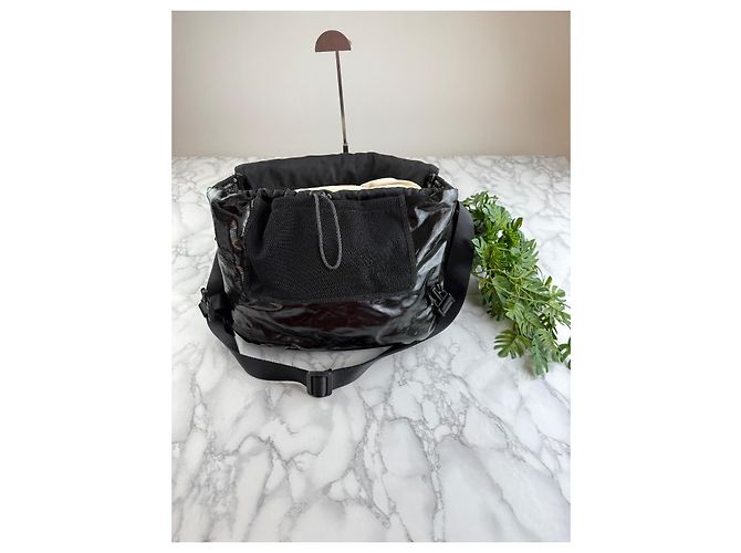 Borsa a tracolla Chanel nera in tessuto Nero - vista 7