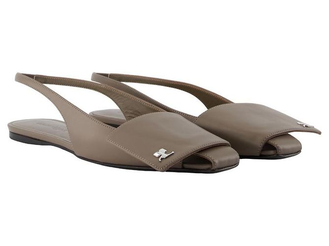 Sandali pieghevoli - Courreges - Pelle - Marrone - vista 2