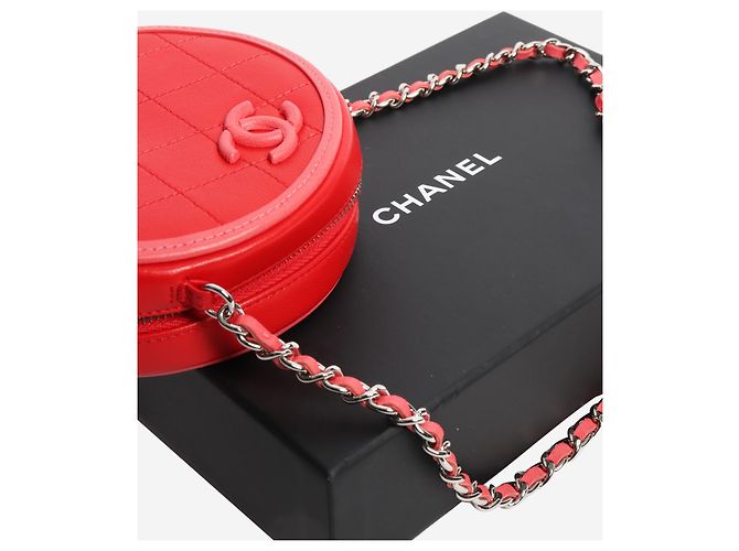 Chanel Borsa rotonda a tracolla in pelle di agnello rossa 2019 Rosso - vista 7