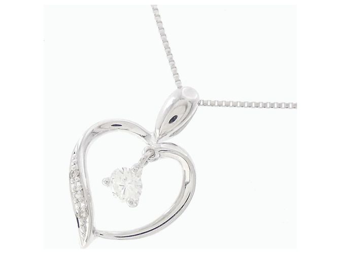 Autre Marque Collar de Corazón de Diamantes Au750 Plata - vista 3