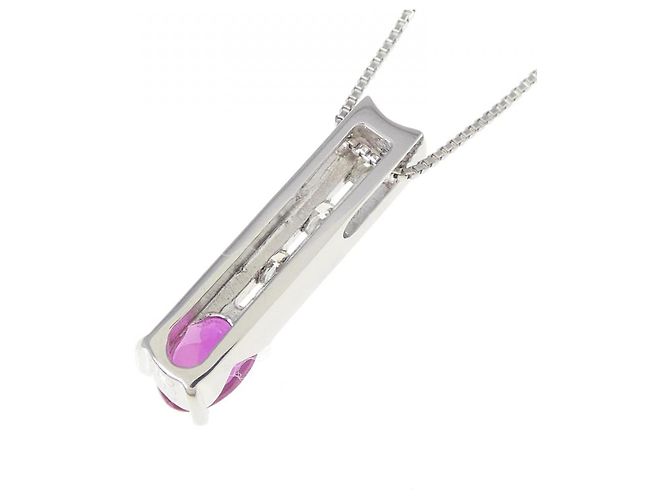 Autre Marque Collana in platino con diamanti e rubini 0,56CT Argento - vista 4