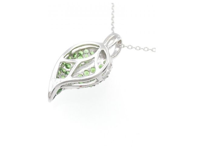 Autre Marque Collar de granate verde hoja en Au750 - vista 4