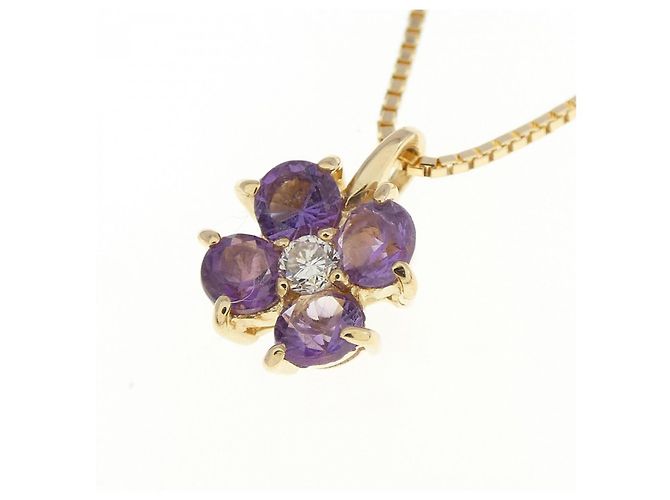 Autre Marque Collier Améthyste et Diamant Au750 Violet - vue 3