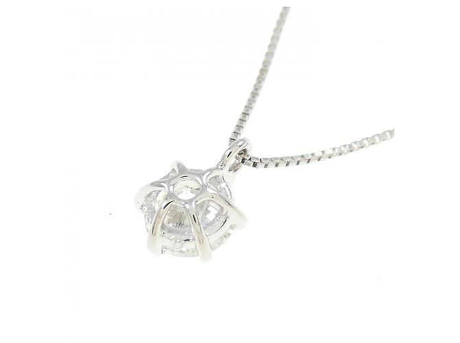 Autre Marque Platin-Diamant-Halskette Silber - Ansicht 4