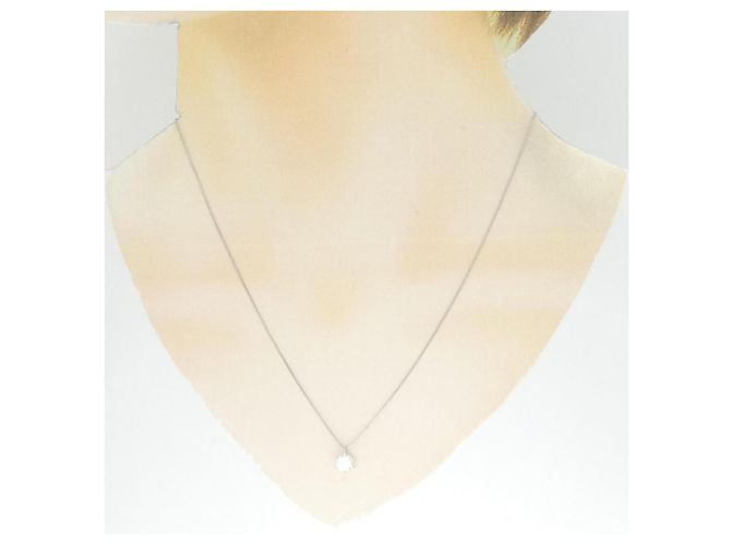 Autre Marque Platin-Diamant-Halskette Silber - Ansicht 6