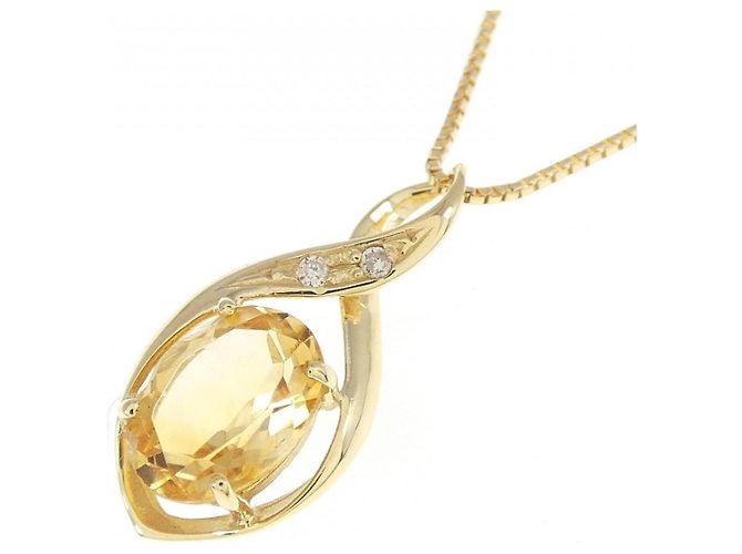 Autre Marque Collana in Citrino e Diamanti Au750 D'oro - vista 3