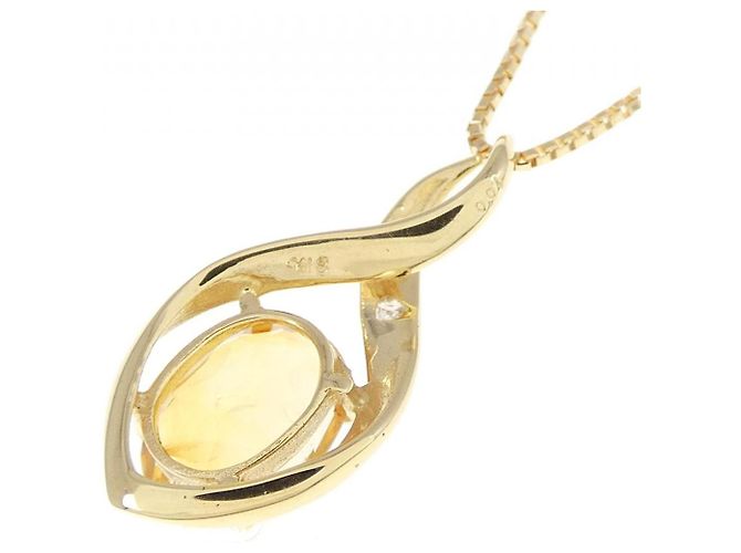 Autre Marque Collana in Citrino e Diamanti Au750 D'oro - vista 4