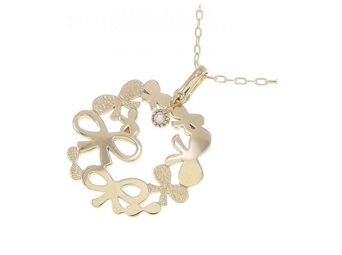 Autre Marque Collana in diamante con nastro K10YG D'oro - vista 3