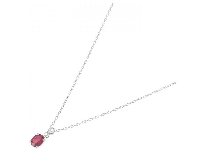 Autre Marque Collana in platino con rubini e diamanti Rosso - vista 2