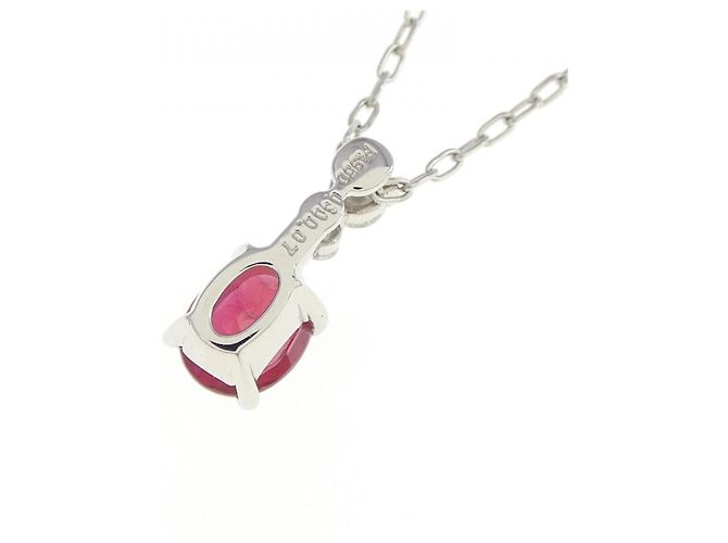 Autre Marque Collana in platino con rubini e diamanti Rosso - vista 4