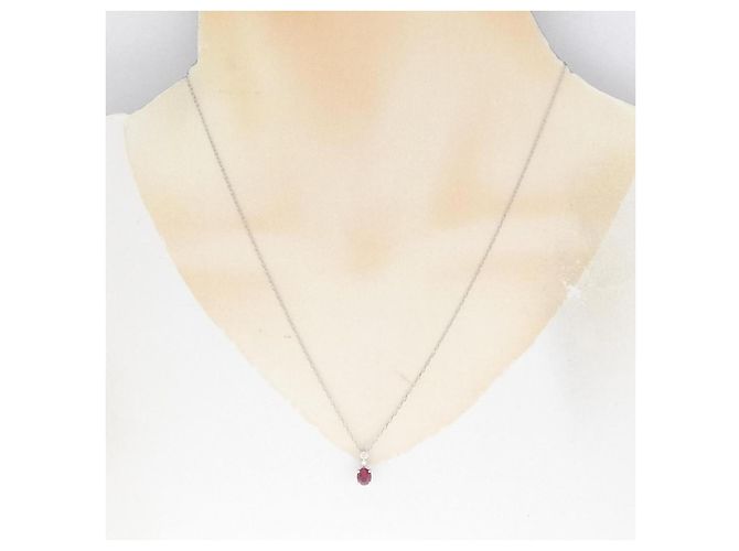 Autre Marque Collana in platino con rubini e diamanti Rosso - vista 6