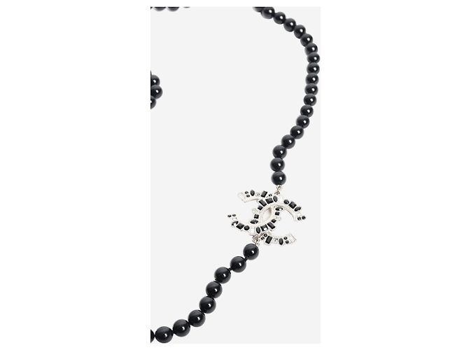 Chanel Schwarze Kristall-CC-Geo-Perlenkette - Ansicht 2