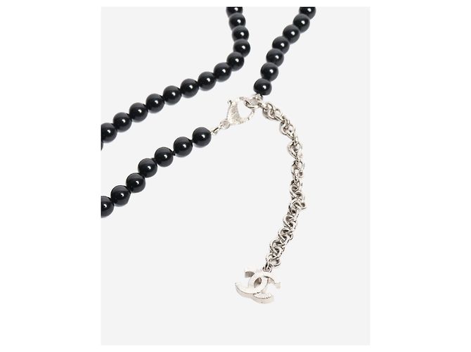 Chanel Schwarze Kristall-CC-Geo-Perlenkette - Ansicht 3
