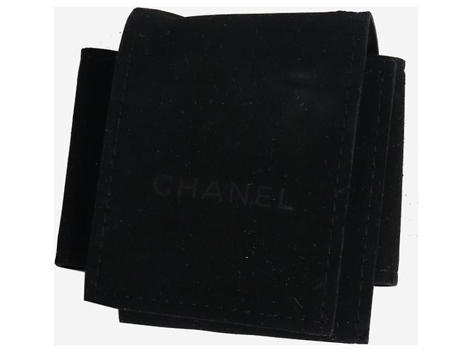 Chanel Silberfarbene Metall- und Swarovski-Kristall-CC-Brosche - vista 4