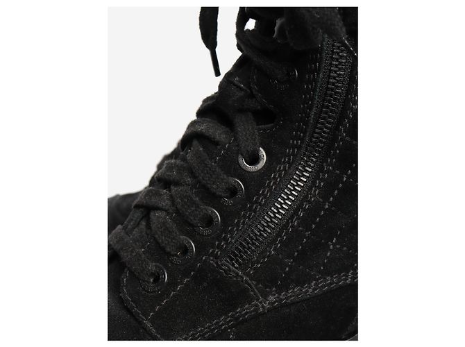 Chanel Botas de combate de ante negro acolchadas - talla EU 38,5 (UK 5,5) - vista 5