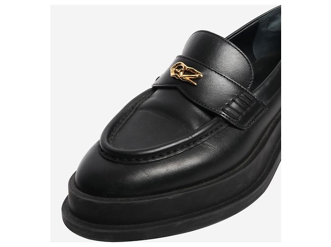 Giuseppe Zanotti Mocassini in pelle nera spessa - taglia EU 37,5 Nero - vista 3