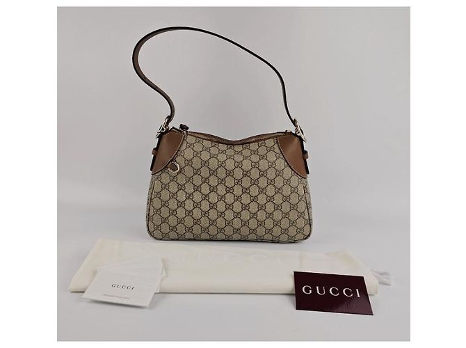 Gucci borsa a spalla media con emblema gg Beige - vista 7