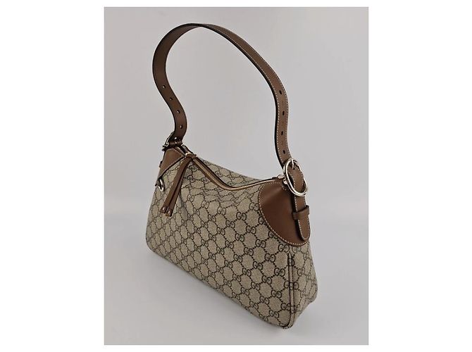 Gucci borsa a spalla media con emblema gg Beige - vista 9