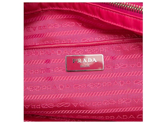 Borsa tote aperta e convertibile in tessuto con rifiniture Saffiano rosa di Prada - vista 5