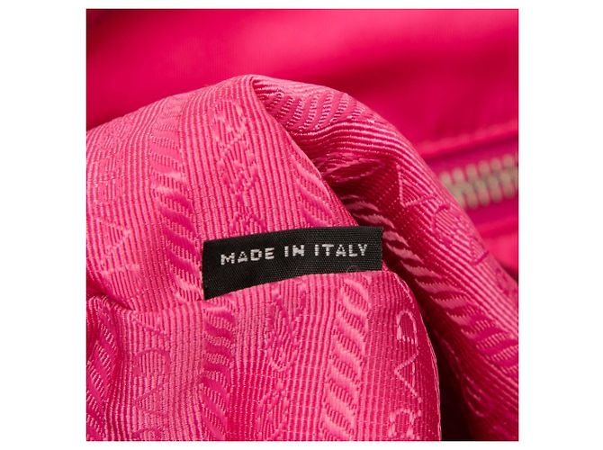 Borsa tote aperta e convertibile in tessuto con rifiniture Saffiano rosa di Prada - vista 6