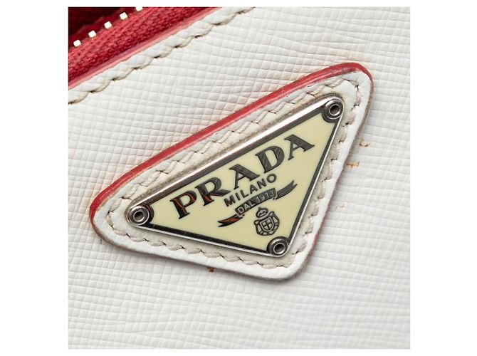 Prada Rote Bicolor Saffiano Lux Umhängetasche - Ansicht 5