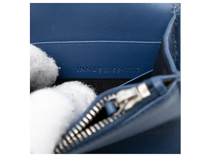 Carteira com corrente Monogram Kate em couro de bezerro liso azul Saint Laurent com tassel - vista 6