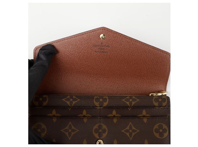 Louis Vuitton Portafoglio Lungo Sarah Marrone - vista 6
