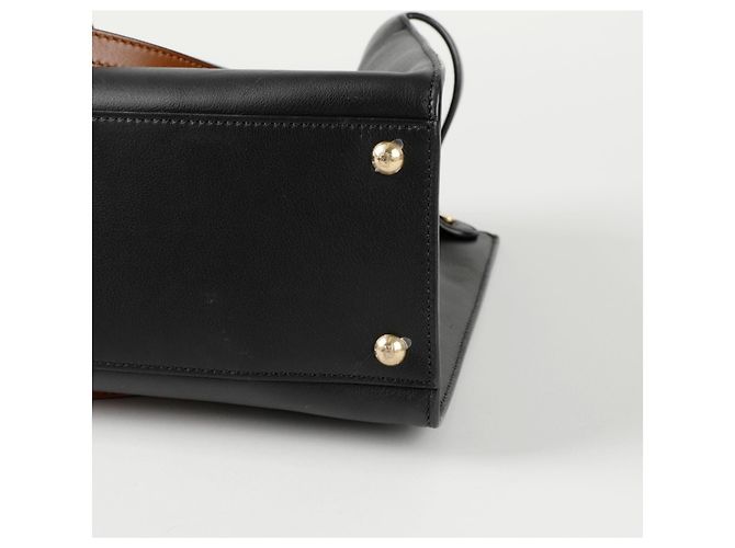 Fendi Peacock Small Tote Shoulder Bag Black - view 10