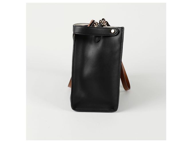 Fendi Peacock Small Tote Shoulder Bag Black - view 4