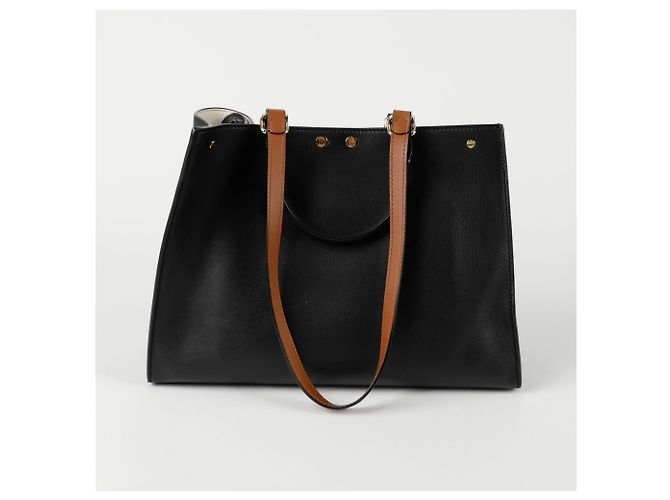 Fendi Peacock Small Tote Shoulder Bag Black - view 5