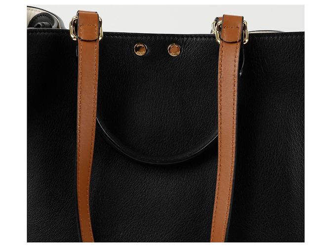 Fendi Peacock Small Tote Shoulder Bag Black - view 6