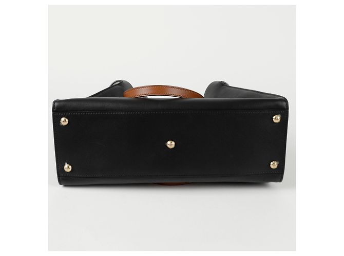 Fendi Peacock Small Tote Shoulder Bag Black - view 8