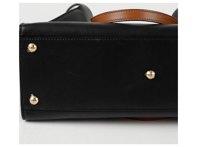 Fendi Peacock Small Tote Shoulder Bag Black - view 9